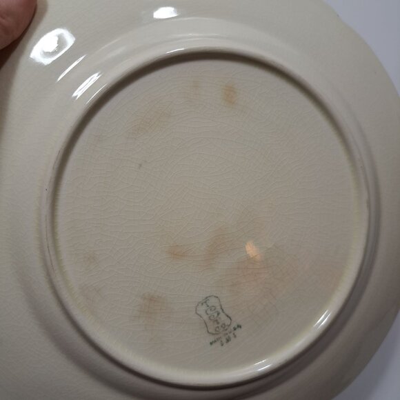 Vintage TS&T Yellow Flower Scalloped Dinner Plate Made In USA 10" Diameter - Picture 6 of 11